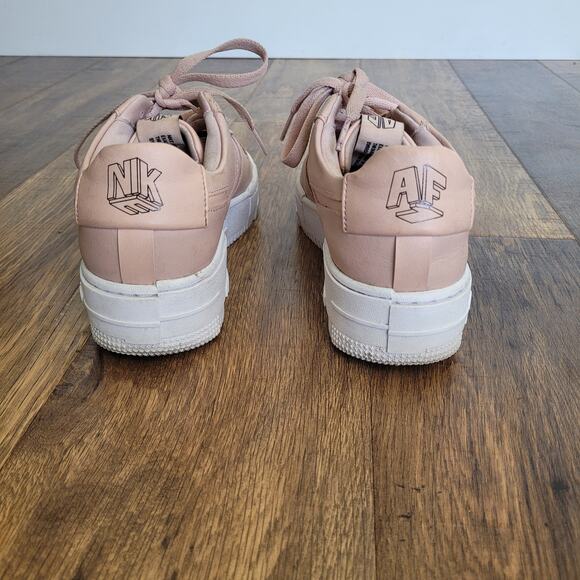 Women's 8.5 Nike Air Force 1 Pixel Particle Beige Pink Platform Sneakers Shoes - Picture 9 of 11